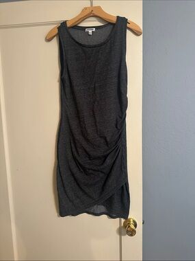 Tildon Dark Charcoal Sleeveless Ruched Midi Dress